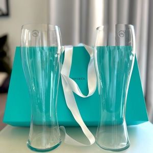 Tiffany & Co. Pilsner Beer Glasses - 9-1/2” tall Pair